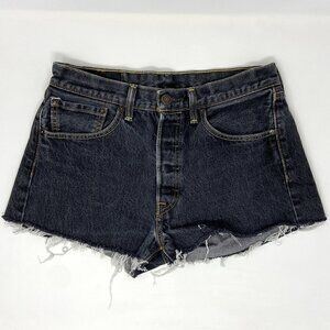 LEVI'S | Distressed Denim Cut-Off Shorts Black